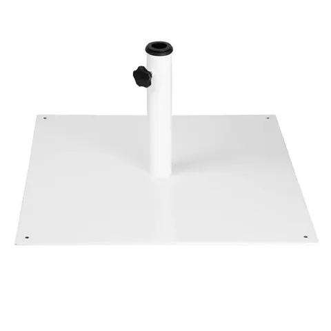 Boxed Bolero Flat Metal Parasol Base White (1 box)