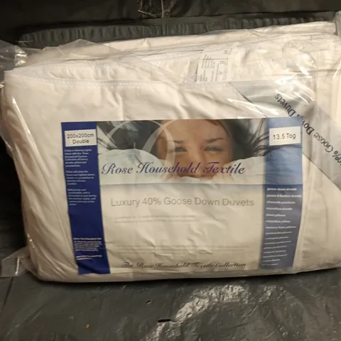 ROSE HOUSEHOLD TEXTILE LUXURY GOOSE DOWN DUVET 200X200CM DOUBLE, 13.5 TOG
