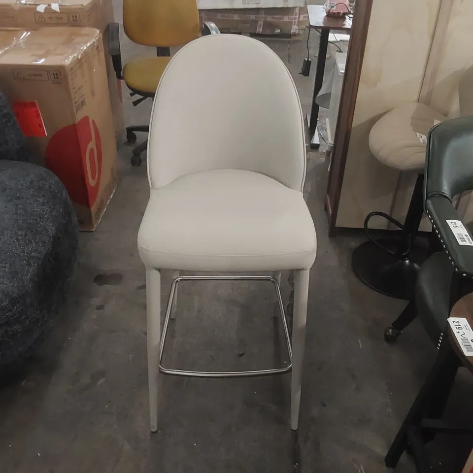 DANETTI SAYLOR LIGHT GREY FAUX LEATHER BAR STOOL