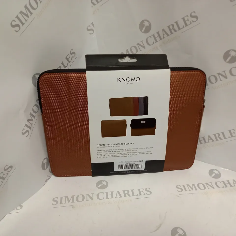 APPROXIMATELY 13 BRAND NEW KNOMO GEOMETRIC EMBOSSED SLEEVE IN COPPER FOR MACBOOK TWELVE INCH AND ULTRABOOKS   