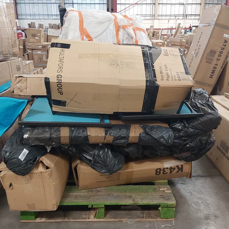 PALLET OF ASSORTED FURNITURE PARTS AND CONSUMER GOODS