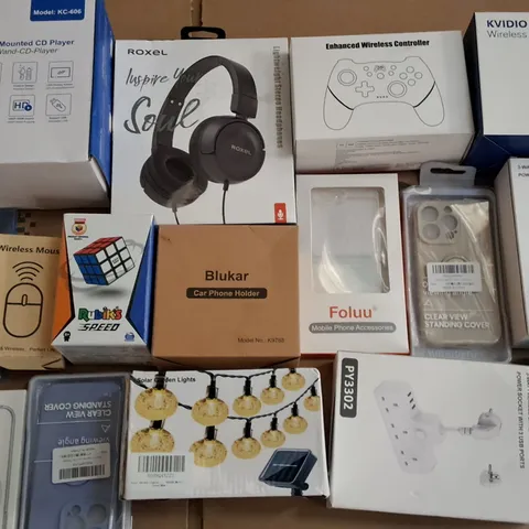 LARGE QUANTITY OF ASSORTED ITEMS TO INCLUDE WALL MOUNTED CD PLAYER, ROXEL HEADPHONES AND LUTEC CEILING LIGHTS