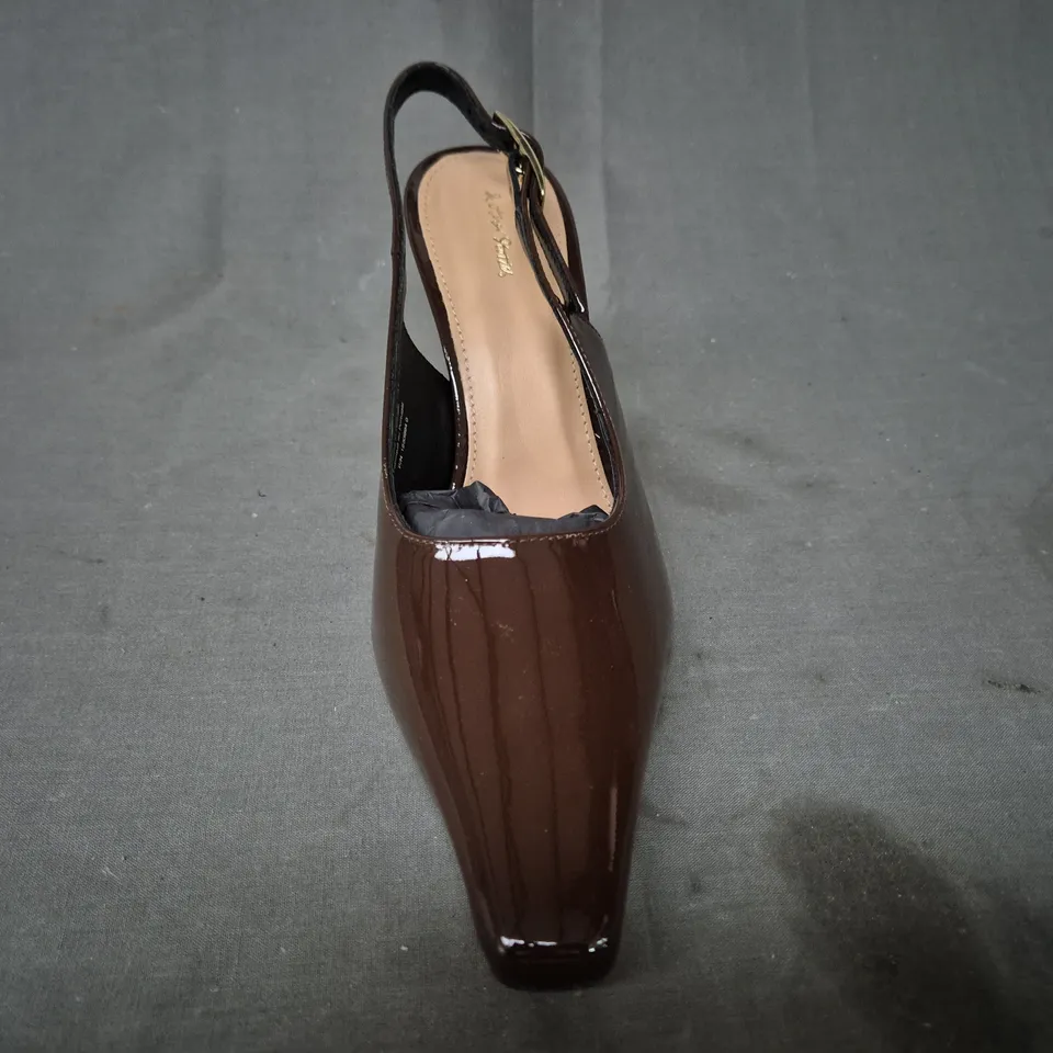 BOXED PAIR OF SHOES & OTHER STORIES HEELS IN CHOCOLATE (2 LEFT FEET)