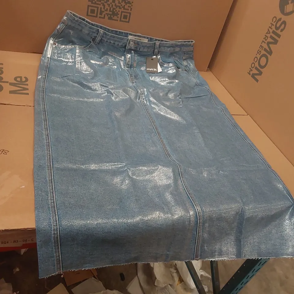 BOX CONTAINING APPROXIMATELY 9x BRAND NEW SIMPLY BE METALIC A LINE MAXI SKIRTS - SIZE 22