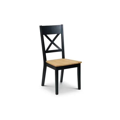 BOXED MULFORD SOLID WOOD DINING CHAIR - OAK/BLACK (1 BOX)