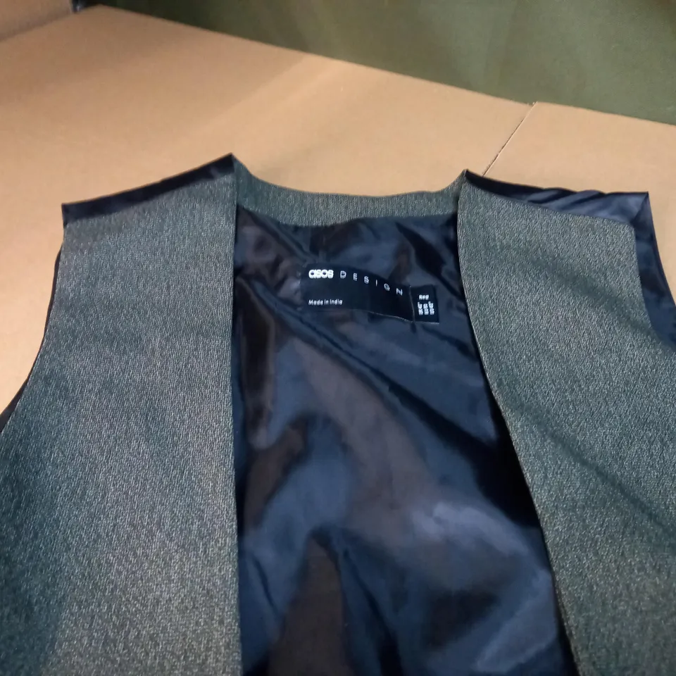 ASOS WAISTCOAT IN EARTHY GREEN - UK 40