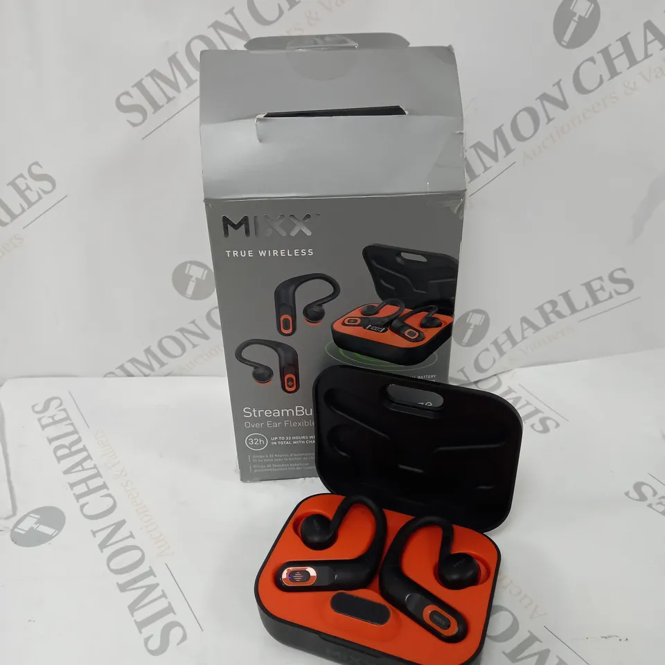 BOXED MIXX STREAMBUDS SPORTS CHARGE OVER EAR FLEXIBLE EARBUDS 