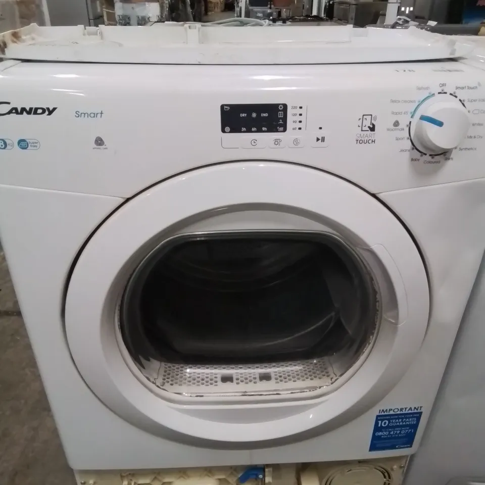 CANDY CSE C8LG-80 8KG 8KG FREESTANDING CONDENSER TUMBLE DRYER, SENSOR DRY, SMART ENABLED, 14 PROGRAMMES, WHITE [ENERGY CLASS B]