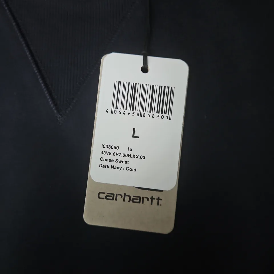 CARHARTT CHASE SWEATSHIRT – DARK NAVY, MEN'S LARGE (L)
