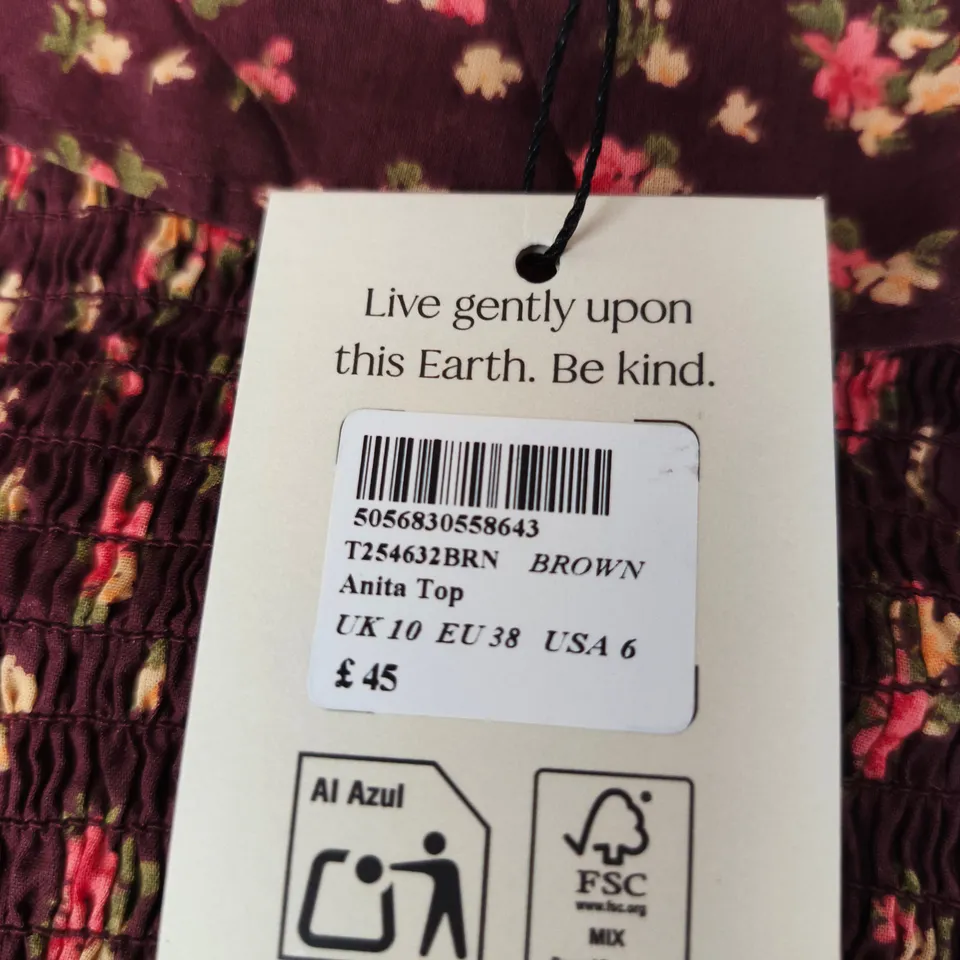 NOBODY'S CHILD ANITA TOP - UK SIZE 10