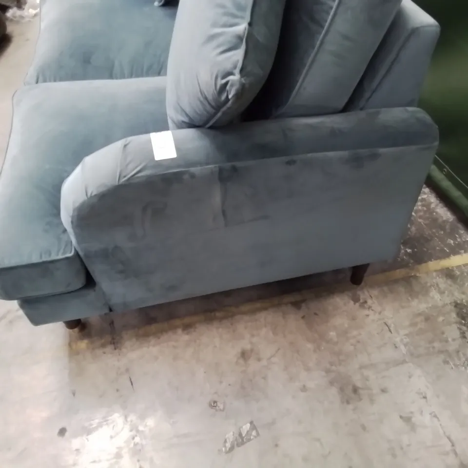 DESIGNER VINTAGE STYLE TWO SEATER SOFA PLUSH MINK FABRIC 