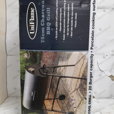 BOXED UNIFLAME 75CM CHARCOAL BBQ GRILL IN BLACK