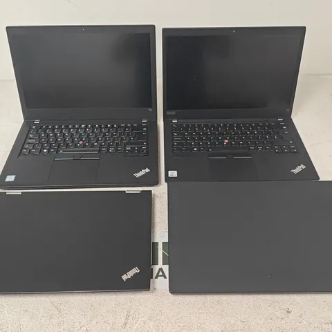 LOT OF 4 UNBOXED LENOVO THINKPAD LAPTOPS TO INCLUDE I7 T480 AND I5 T14