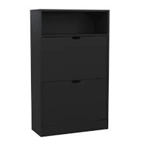 BOXED LASSIC VIDA DESIGN 3 DRAWER SHOE CABINET - BLACK/OAK (1 BOX)