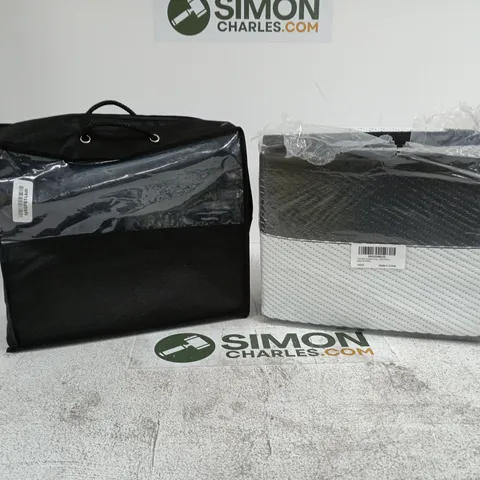 HOMAXY OUTDOOR RUG 180 X 270CM BLACK AND WHITE IN CARRY CASE