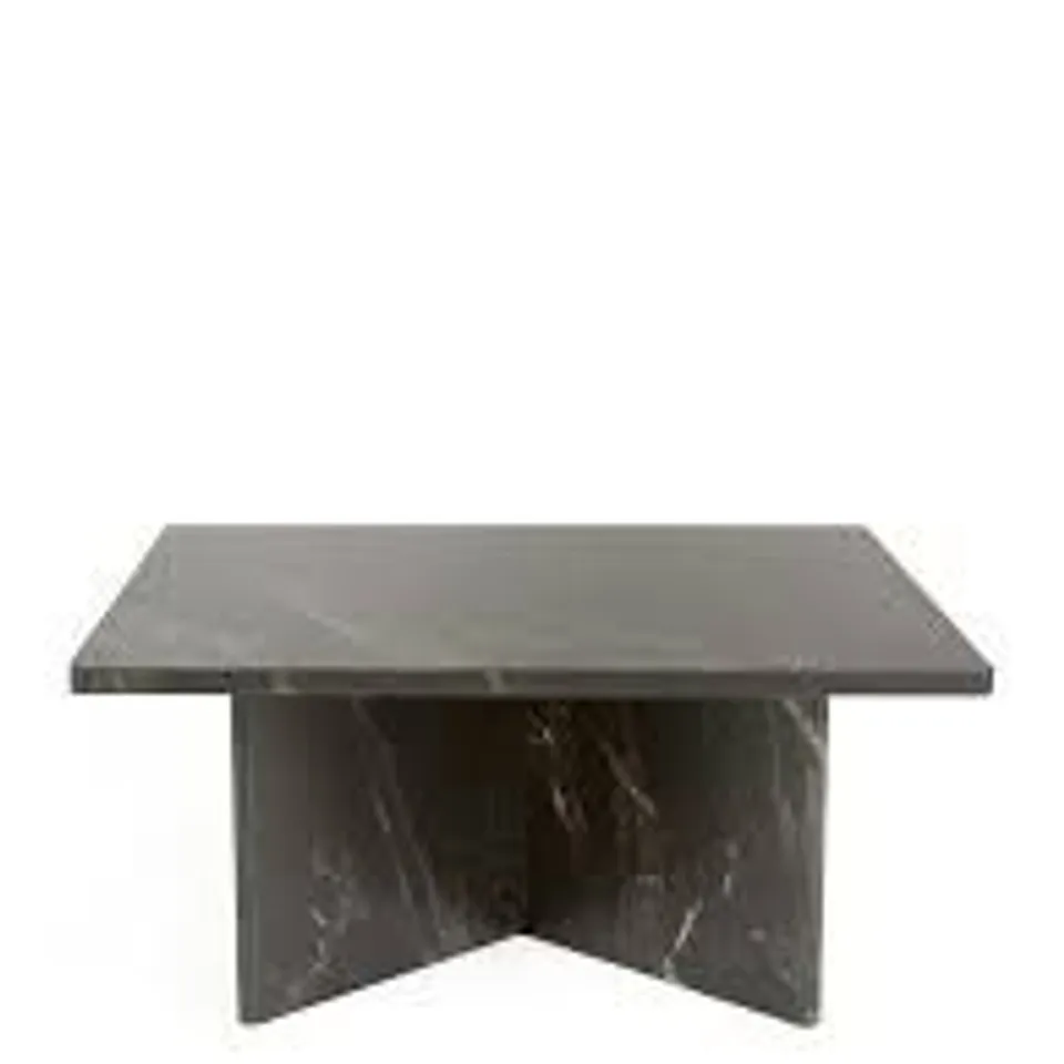 BOXED BLOC STONE EFFECT COFFEE TABLE - CHARCOAL - COLLECTION ONLY
