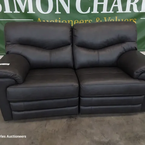 QUALITY BRITISH DESIGNER G PLAN STRATFORD MANUAL RECLINING TWO SEATER SOFA REGENT CHARCOAL LEATHER