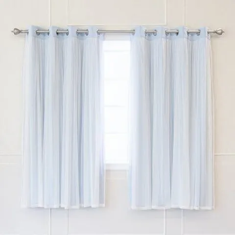 WOODSBURGH POLYESTER SEMI SHEER EYELET CURTAIN (SET OF 2)