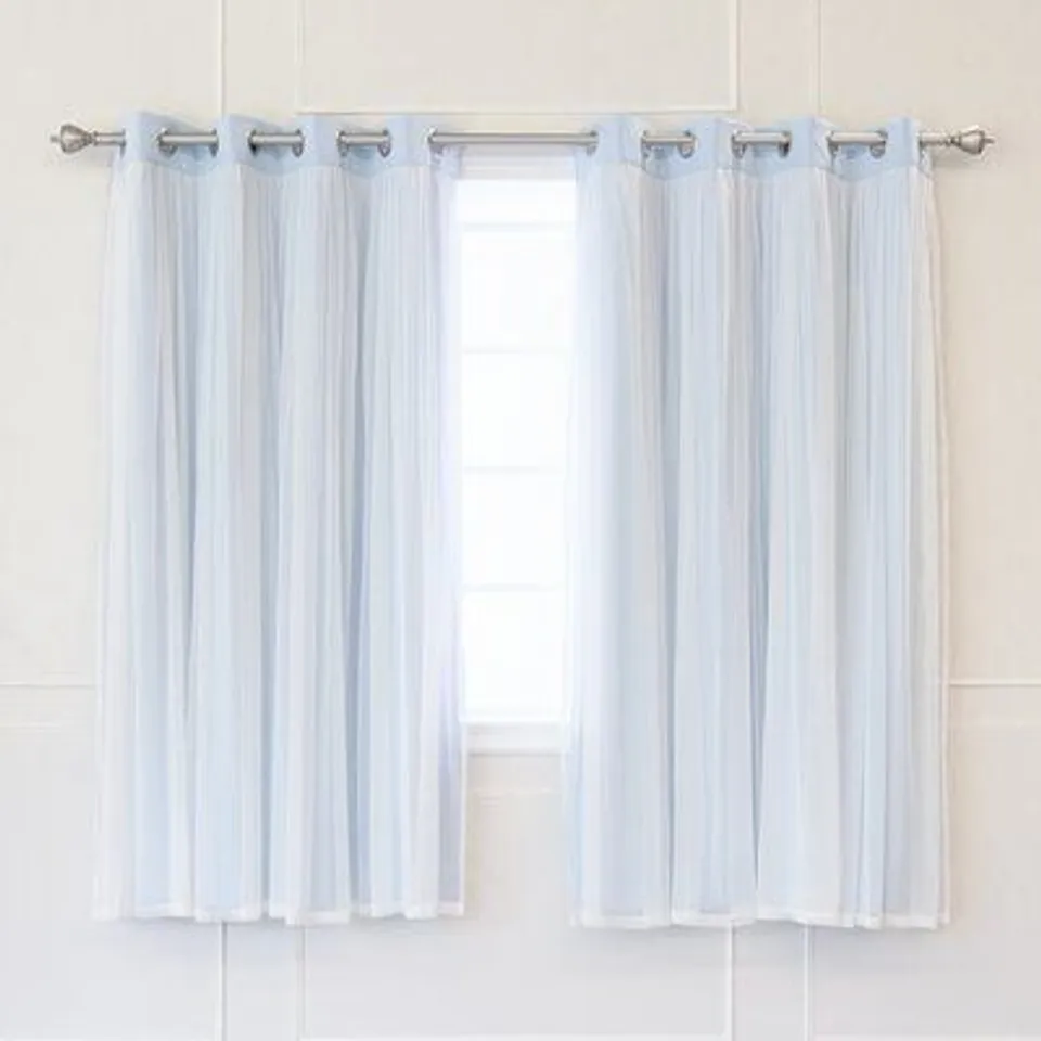 WOODSBURGH POLYESTER SEMI SHEER EYELET CURTAIN (SET OF 2)