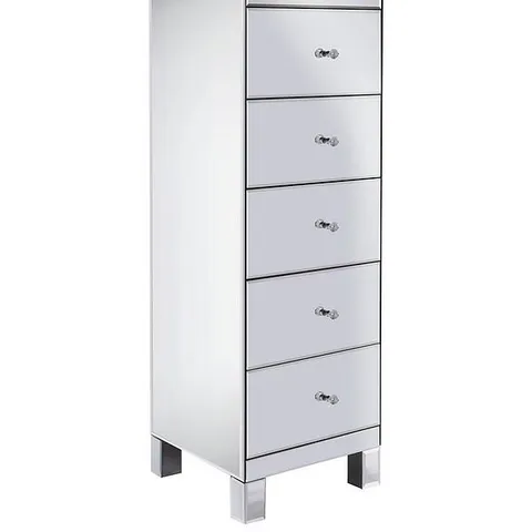 BOXED PARISIAN READY ASSEMBLED MIRRORED TALL 5 DRAWER CHEST - FSC® CERTIFIED (1 BOX)