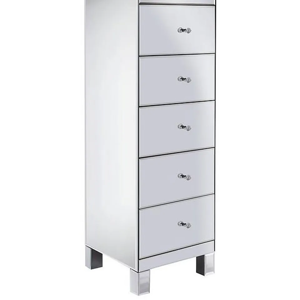 BOXED PARISIAN READY ASSEMBLED MIRRORED TALL 5 DRAWER CHEST - FSC® CERTIFIED (1 BOX) RRP £249