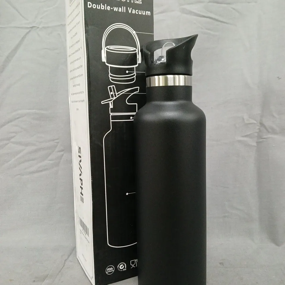 SIVAPHE DOUBLE-WALL VACUUM WATER BOTTLE IN BLACK