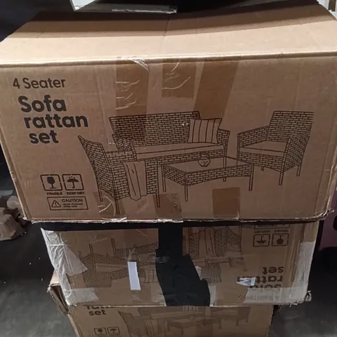 BOXED KEPLIN 4 SEATER SOFA RATTAN SET 