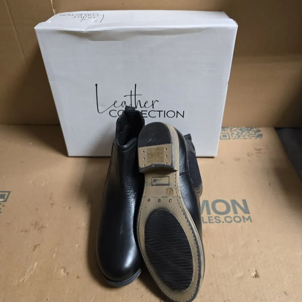 LEATHER COLLECTION BLACK CHELSEA ANKLE BOOT – UK SIZE 4