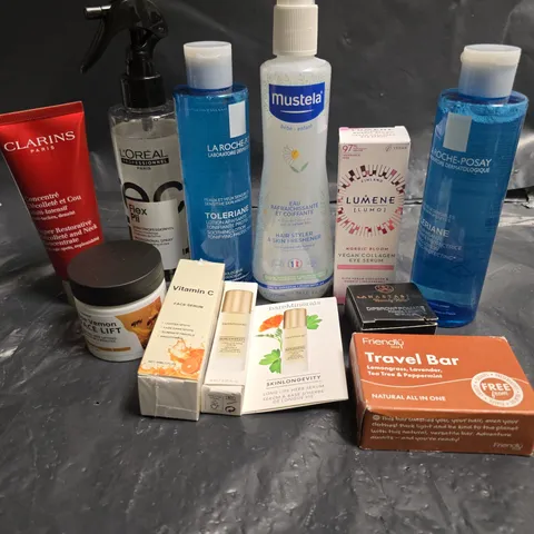 APPROXIMATELY 20 ASSORTED COSMETICS ITEMS TO INCLUDE SOOTING LOTION , SKIN FRESHENER , FACE LIFT , ETC 