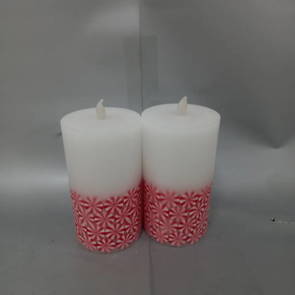 HOME REFLECTIONS SET OF 2 CANDY CANE LED CANDLES 