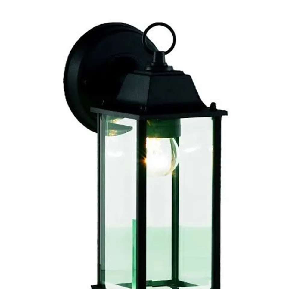 BOXED FORUM ZN-20955-BLK CERES WALL LIGHT BEVELLED GLASS OUTDOOR LANTERN
