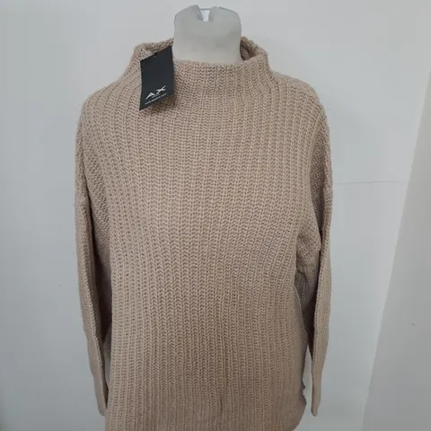 AX PARIS OATMEAL KNITTED JUMPER SIZE S-M