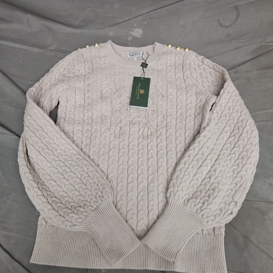 HOLLAND COOPER HARRIET CREW NECK KNIT IN TAUPE - MEDIUM