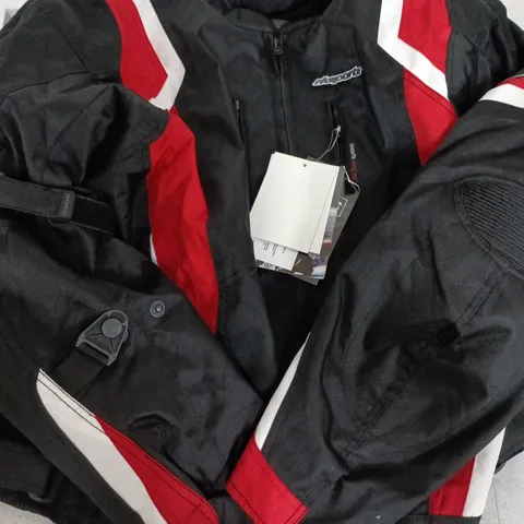 ALPINESTARS MOTORCYCLE JACKET – BLACK WITH RED AND WHITE PANELS (MEN) SIZE 2XL