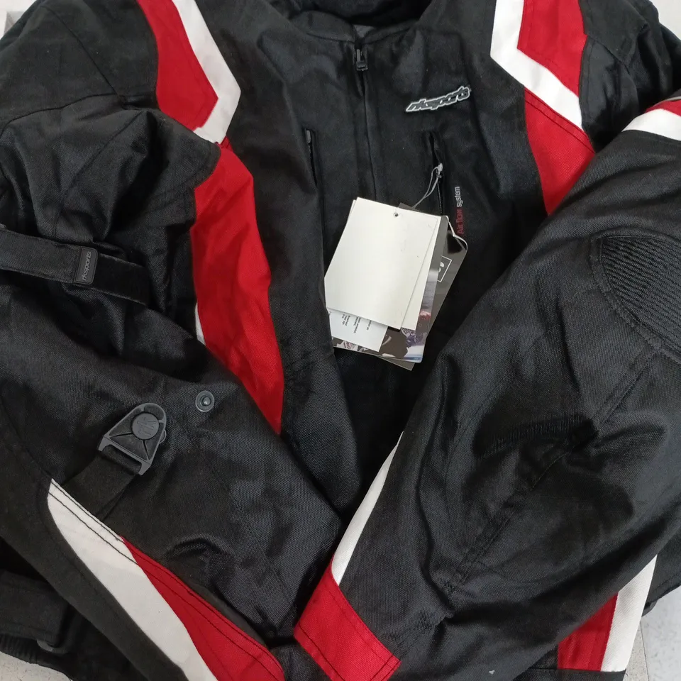 ALPINESTARS MOTORCYCLE JACKET – BLACK WITH RED AND WHITE PANELS (MEN) SIZE 2XL