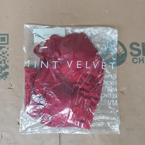 BAGGED MINT VELVET ASYMMETRIC SWIMSUIT IN RED SIZE UK 10