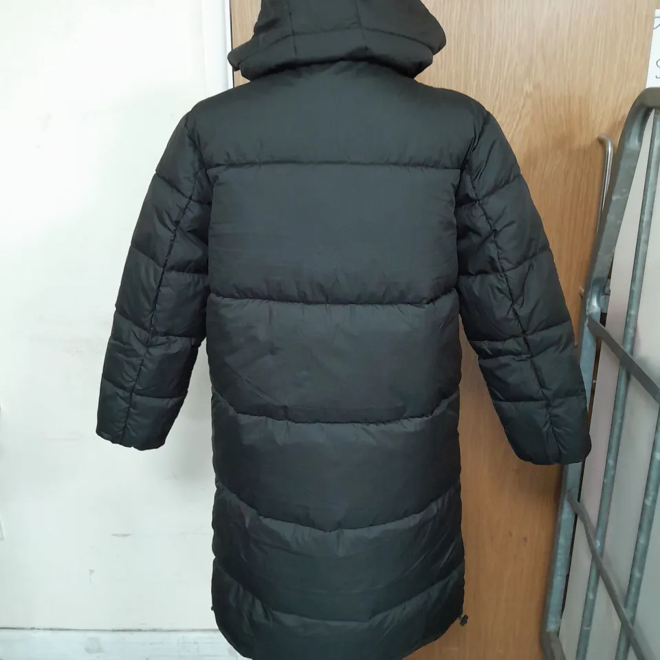PRETTYLITTLETHING PETITE BLACK LONG PUFFER COAT UK SIZE 8