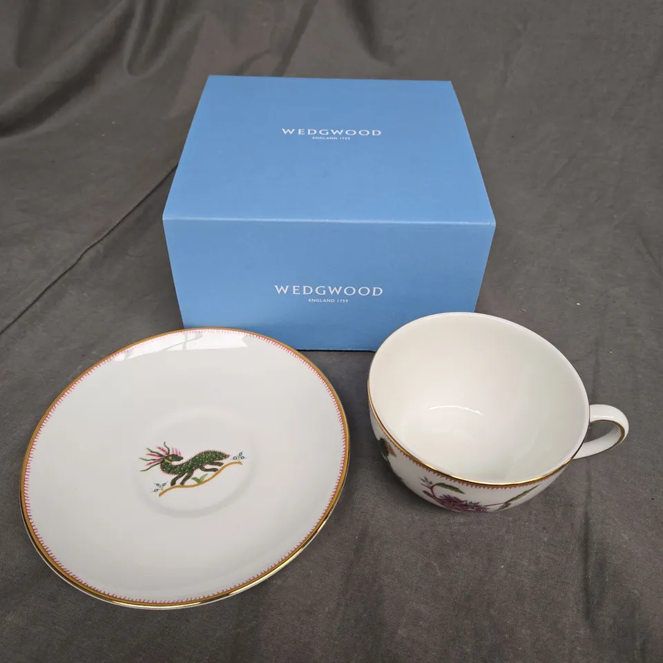 BOXED WEDGEWOOD MYTHICAL CREATURES BUTE CUP & SAUCER