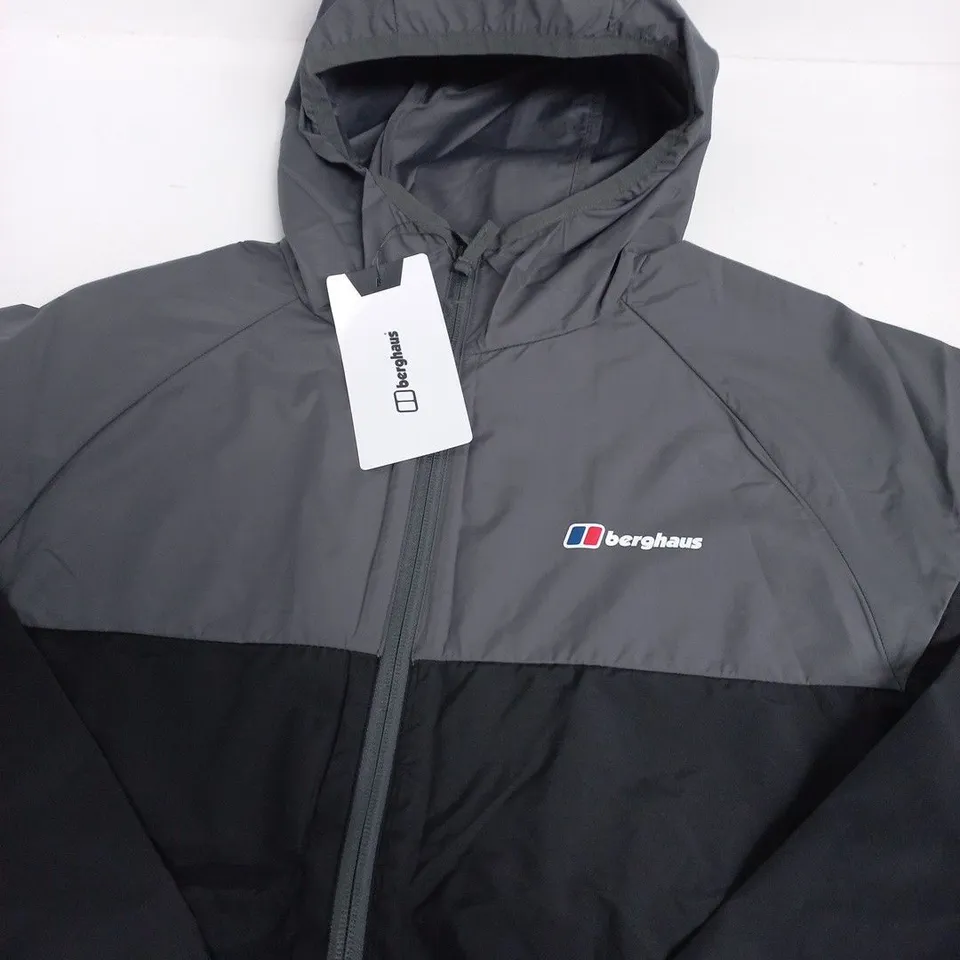 BERGHAUS SWIND SHELL JACKET – BLACK/GREY SLIM FIT, SIZE 14–15 YRS 