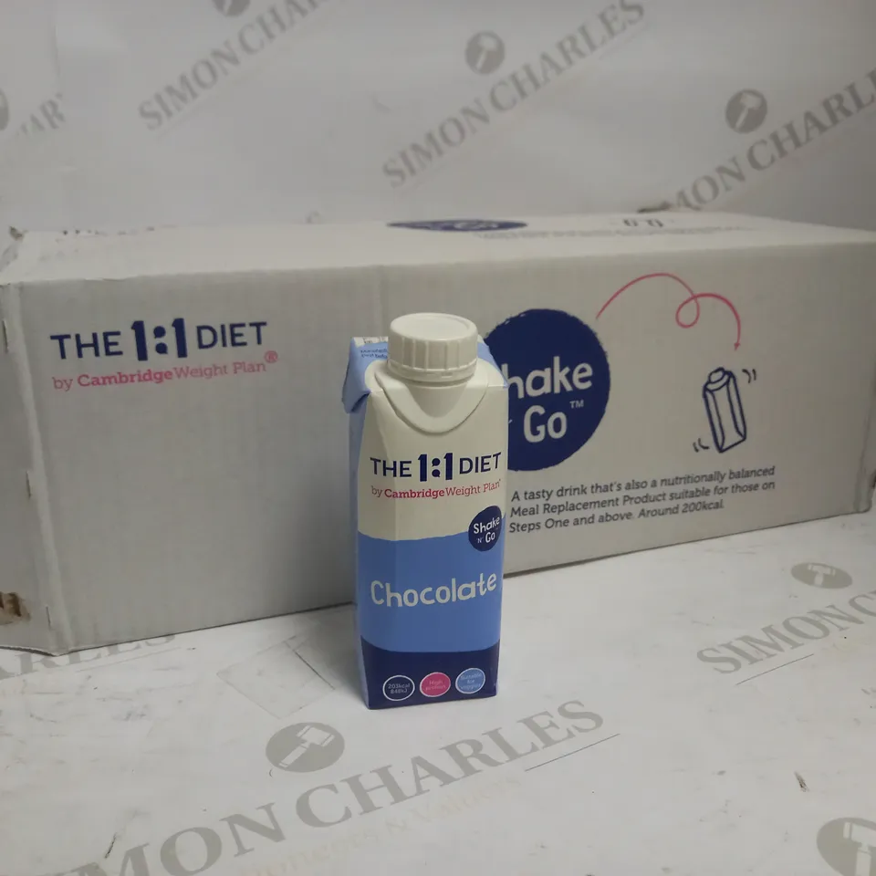 THE 1:1 DIET CAMBRIDGE WEIGHT PLAN SHAKE N GO CHOCOLATE SHAKES 24 X 250ML