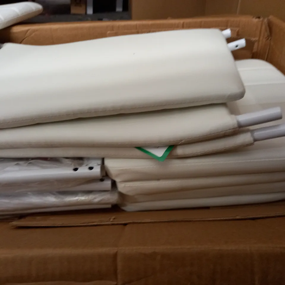 WHITE FAUX LEATHER SET OF 4 DINING CHAIRS