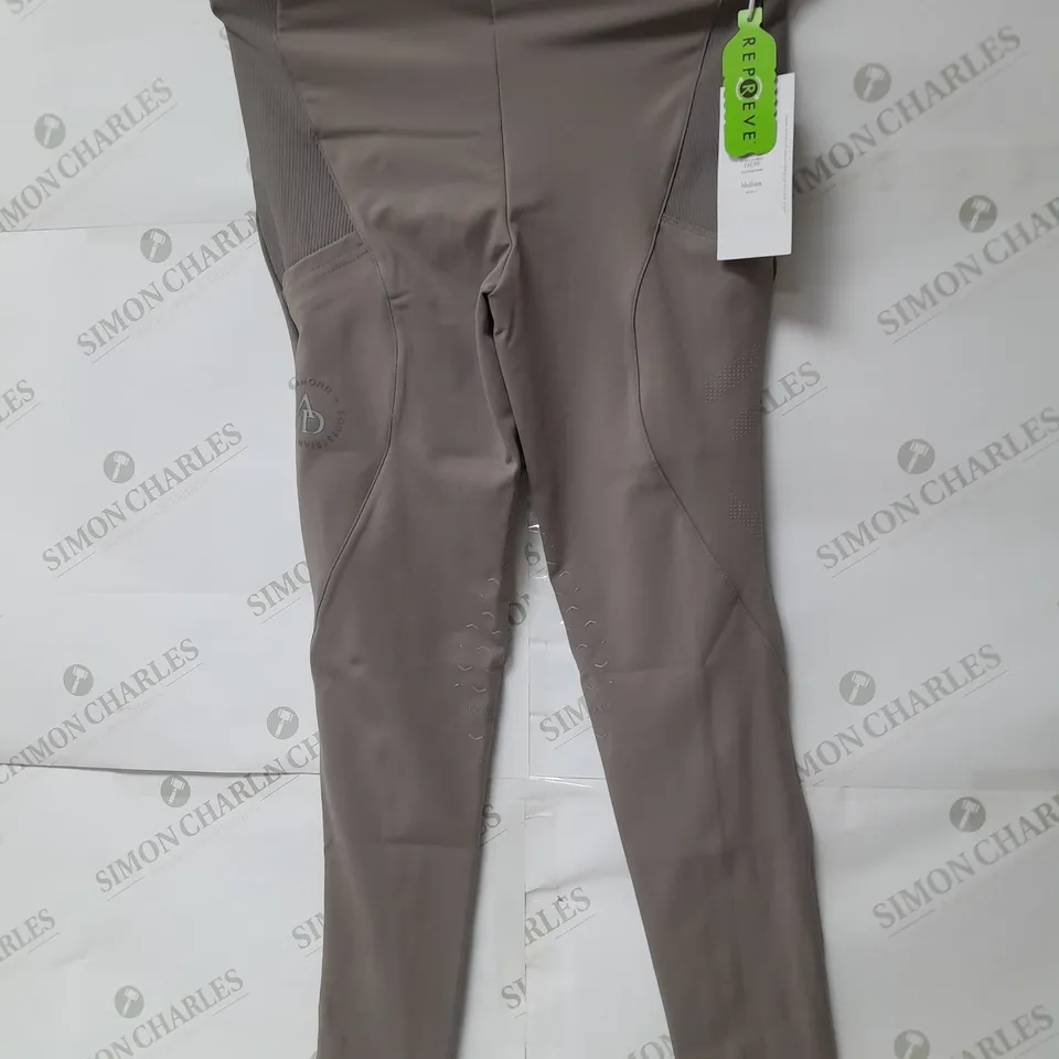AZTEC DIAMOND EQUESTRIAN RIDING LEGGINGS IN TAUPE SIZE M
