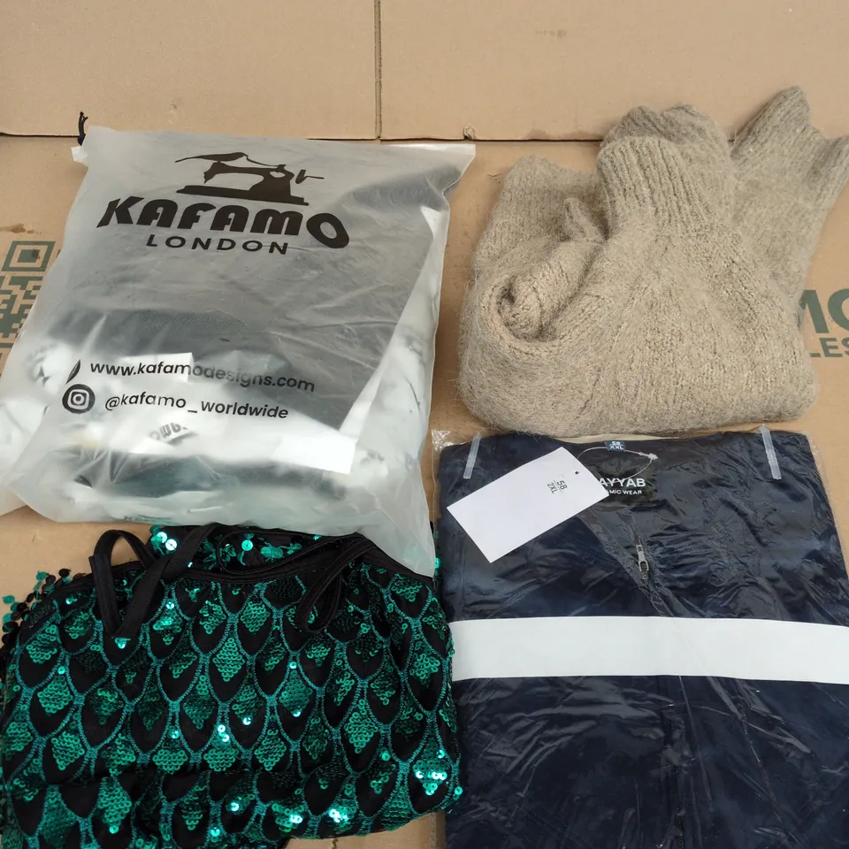 APPROXIMATELY 20 ASSORTED CLOTHING PRODUCTS IN VARIOUS STYLES & SIZES TO INCLUDE PANTS, T-SHIRTS, DRESSES ETC