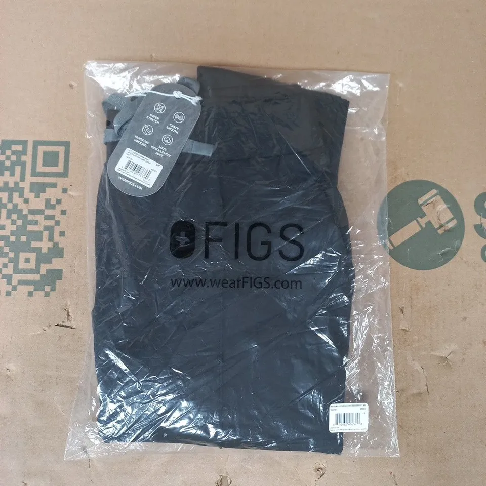 BAGGED FIGS EVANSTON FORM HIGH WAISTED SKINNY FLARE SCRUB PANTS IN BLACK SIZE MEDIUM