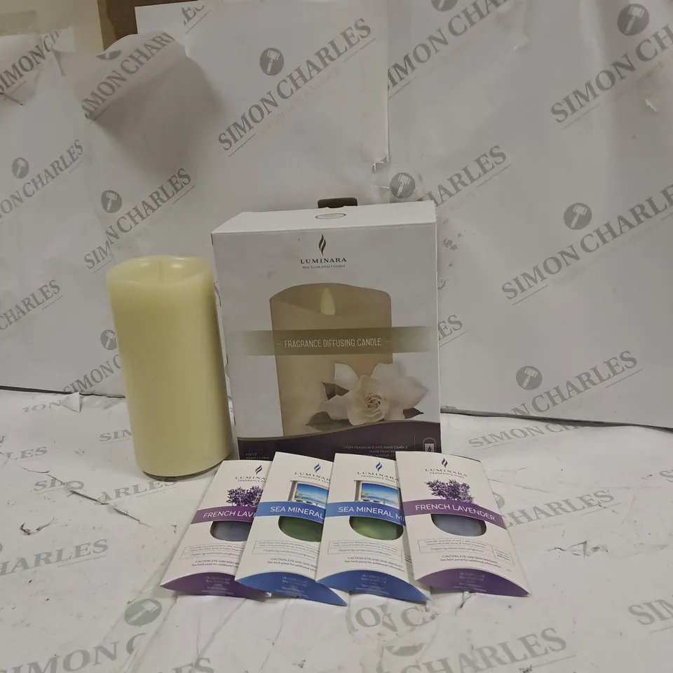 BOXED LUMINARA FRAGRANCE DIFFUSING PILLAR CANDLE 