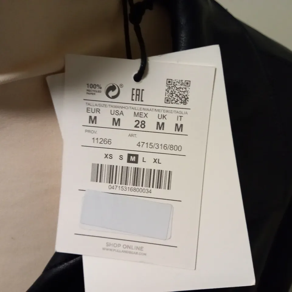 PULL&BEAR LEATHER EFFECT SHIRT - SIZE M