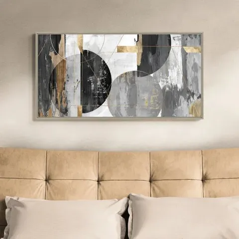 BOXED FLOATING FORMS FRAMED CANVAS - BLACK // SIZE: H 64cm x W 124cm x D 3cm (1 BOX)