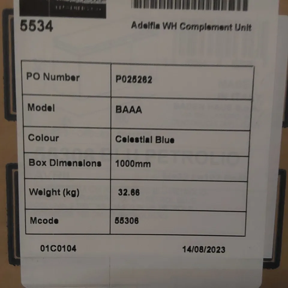 PALLET CONTAINING A LARGE QUANTITY OF BATHROOM FURNITURE PARTS INCLUDING: ADELFIA WH COMPLIMENT UNITS ECT