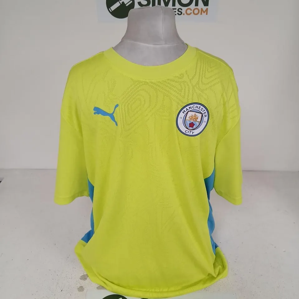 MANCHESTER CITY PUMA TRAINING JERSEY – NEON YELLOW, UK XL (US XL)