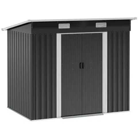 BOXED 7FTX4FT METAL TONGUE&GROOVE FLAT GARDEN SHED